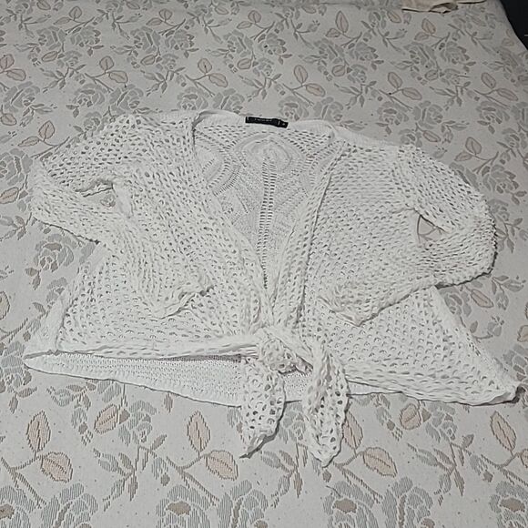 1668 Women TODAY Lace Cardigan White ize Medium - Picture 7 of 13
